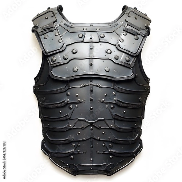 Fototapeta Black Metal Chest Armor Plate. (1)