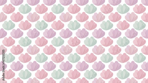 Fototapeta Flower petals seamless repeating pattern on a pure white background