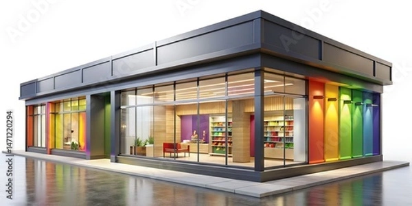 Fototapeta Shop Front Design, Store Exterior, Retail Space, Modern Store, Architectural Design, Commercial Building