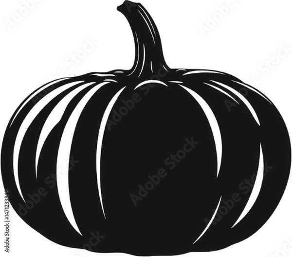 Obraz Monochrome Pumpkin Silhouette Perfect for Autumn and Halloween

