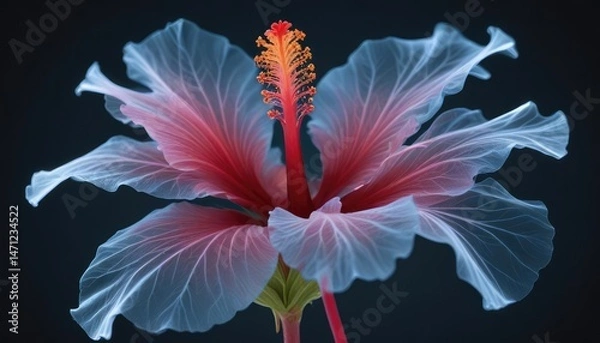 Obraz Delicate hibiscus flower, ethereal x-ray-like view