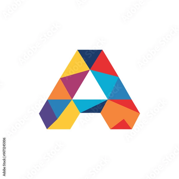 Fototapeta vector of a letter logo - abstract colorful geometric shape