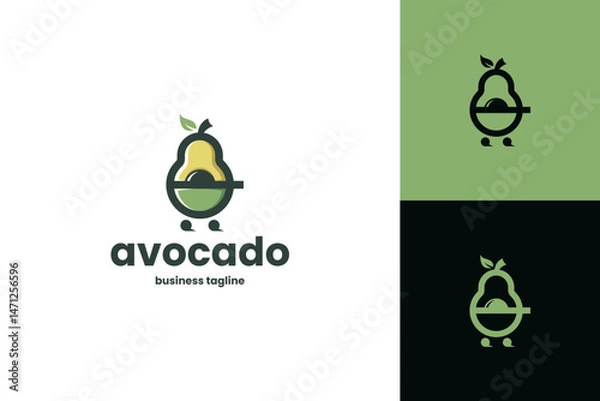 Obraz avocado fruit shop logo vector