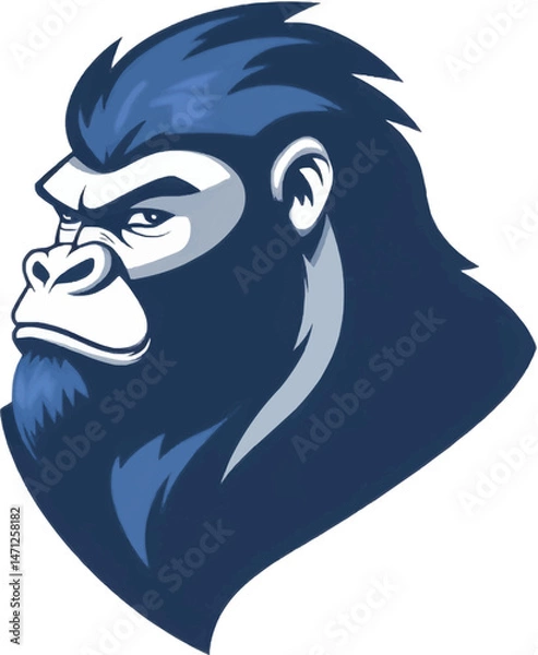 Obraz Powerful Gorilla Head Logo Design with Bold Lines and Fierce Expression