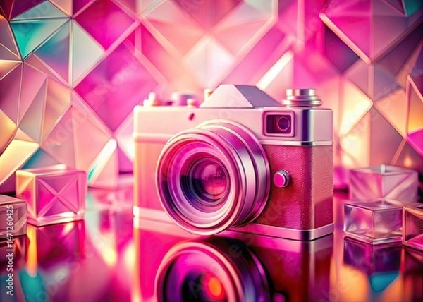 Fototapeta Vintage Abstract Pink Geometric Shapes Background