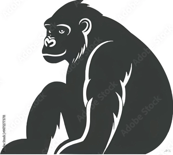 Obraz Powerful Gorilla Silhouette Design