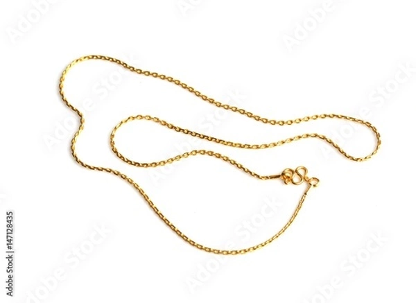 Obraz gold chain on a white background