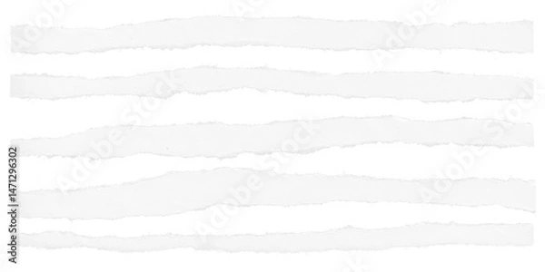 Fototapeta A high-quality collection of torn paper strips with natural ragged edges, laid out over black. Perfect for print designs, artistic compositions, or digital layering.