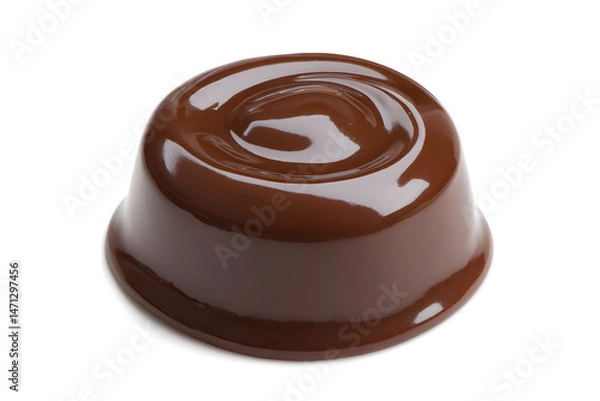Obraz Round Blank Chocolate moose cake with no decorations 3d rendering isolated on white