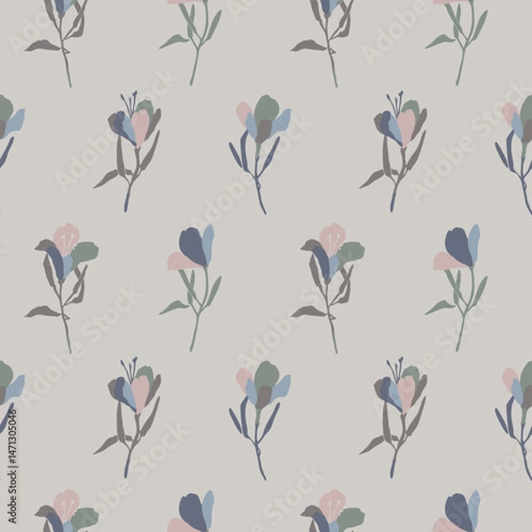 Fototapeta Vector flower illustration seamless pattern