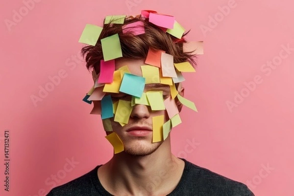 Obraz Overwhelmed by Tasks: A Visual Representation of Mental Overload