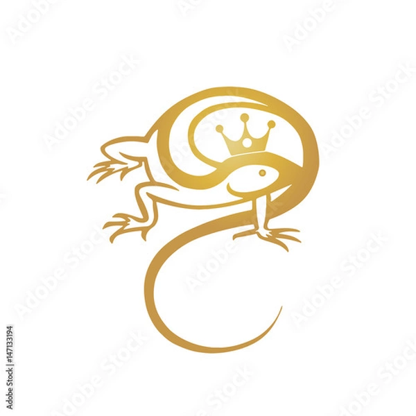 Obraz golden lizard logo