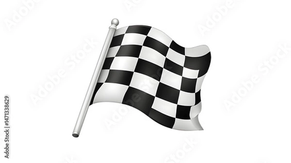 Fototapeta Dynamic Checkered Flag Symbolizing Victory, Speed, and Racing Passion in Motorsports Events
