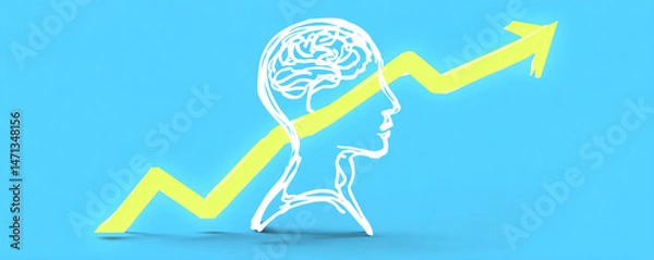 Fototapeta Mindset and money are key to achieving growth and success in life