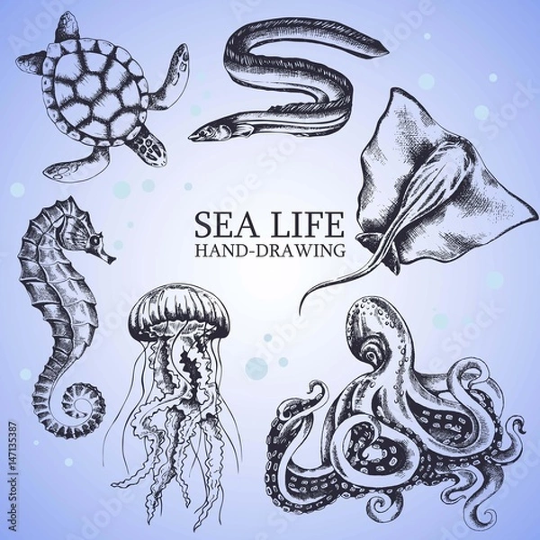 Obraz set handmade sketches