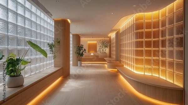 Obraz Serene Spa Corridor