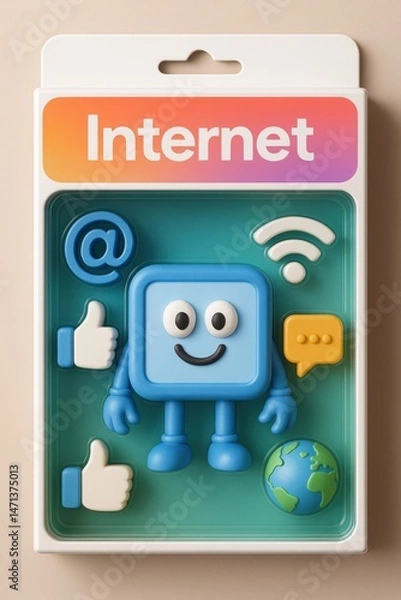 Fototapeta Playful internet-themed toy design.