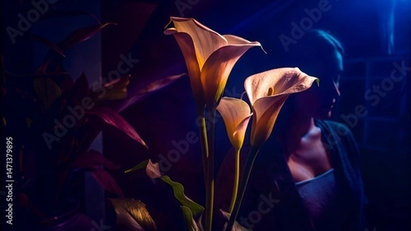 Obraz tulip on black background