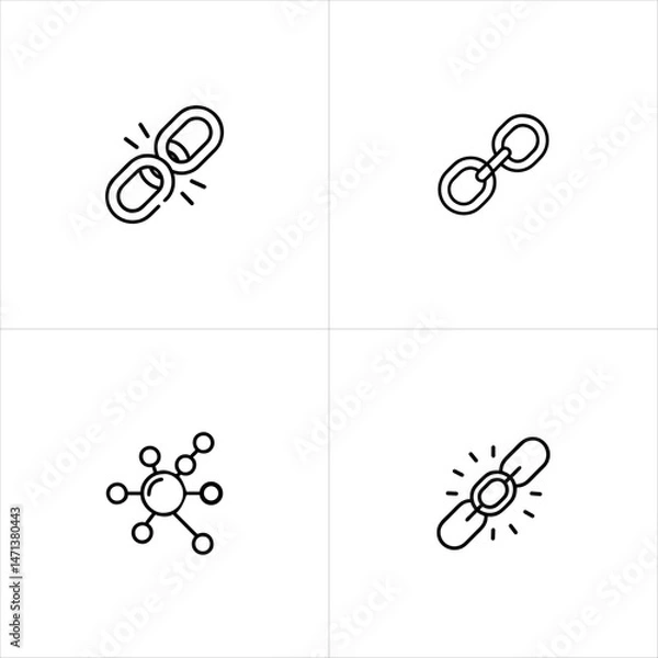 Fototapeta Connected Link Strong Relationships icon set