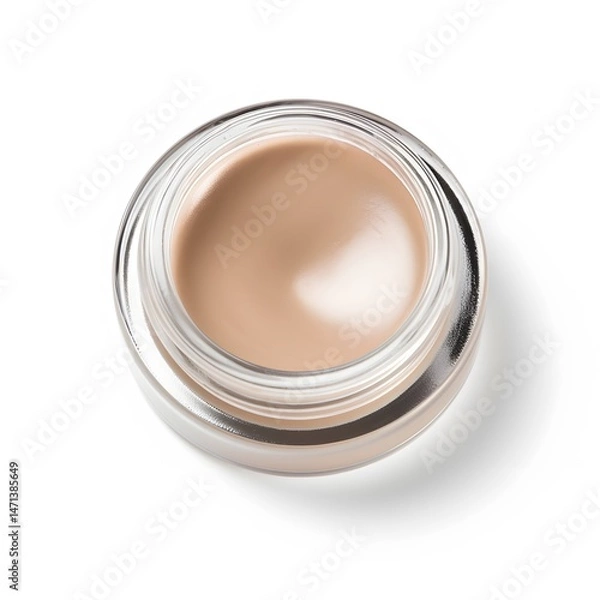 Obraz Beige cream jar with top view.