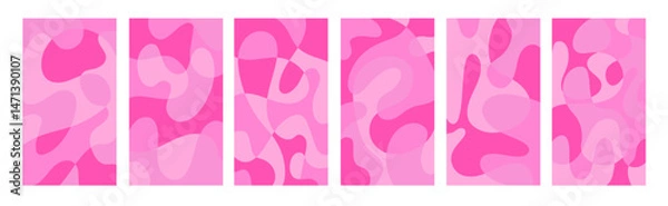 Fototapeta Summer bright illustrations set for poster, card, cover, label, banner in modern minimalist style with overlay effect. Modern and simple summer design templates. Vector stock graphic