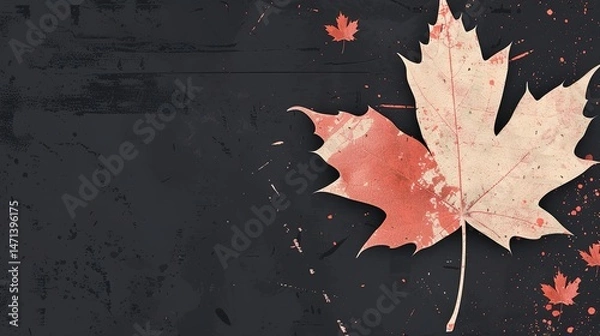 Fototapeta Food Festival Maple Leaf Background: Scarlet Maples Infuse Culinary Delights, Spreading a Festive Autumn Feast Scroll of the Blending of Crimson Frost and Gastronomic Treasures