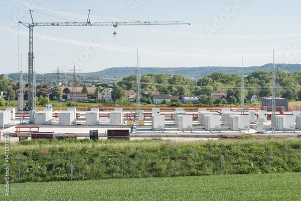 Obraz Neubau eines Batteriespeichers und Netzboosters für das Stromnetz in Deutschland