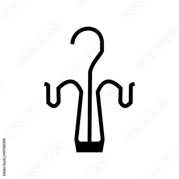 Fototapeta Minimalist Vector Illustration of a Slipper or Sandal Hanger