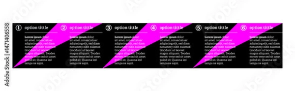 Fototapeta Very simply infographic design with 6 options or steps. Infographics for business concept.