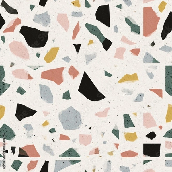 Fototapeta terrazzo floor old texture or polished stone for background