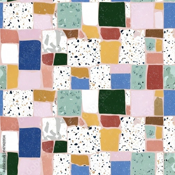 Fototapeta terrazzo floor old texture or polished stone for background