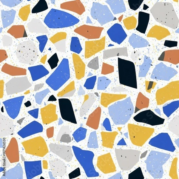 Fototapeta terrazzo floor old texture or polished stone for background
