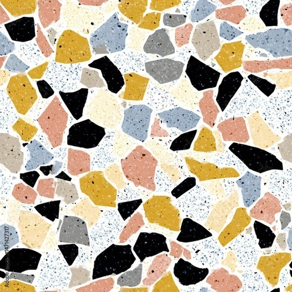 Fototapeta terrazzo floor old texture or polished stone for background