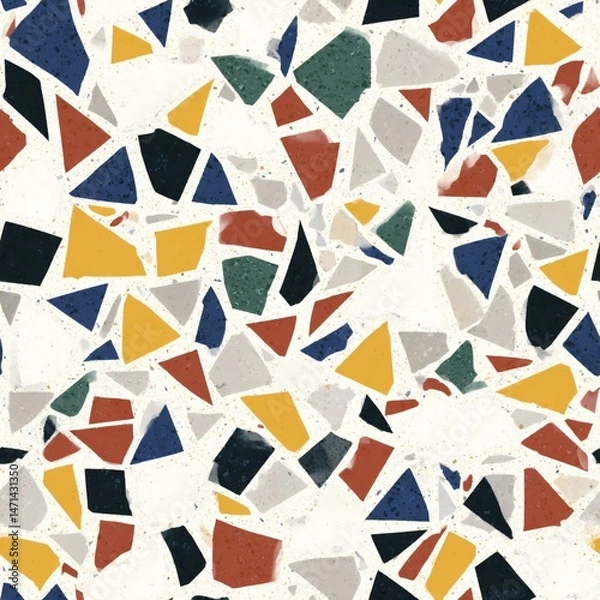 Fototapeta terrazzo floor old texture or polished stone for background