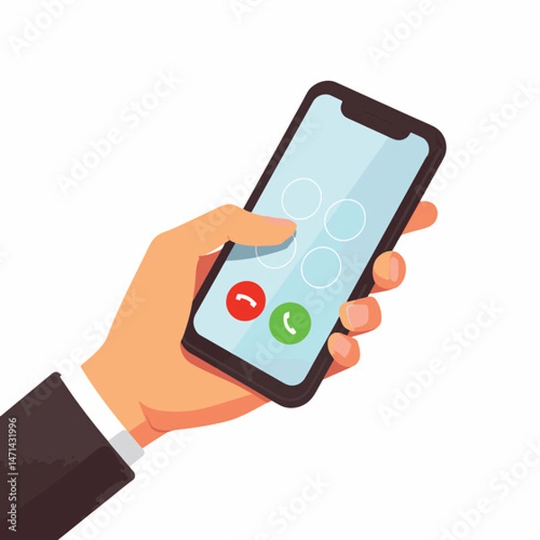 Obraz Businesswoman dialing number on smartphone, modern communication
