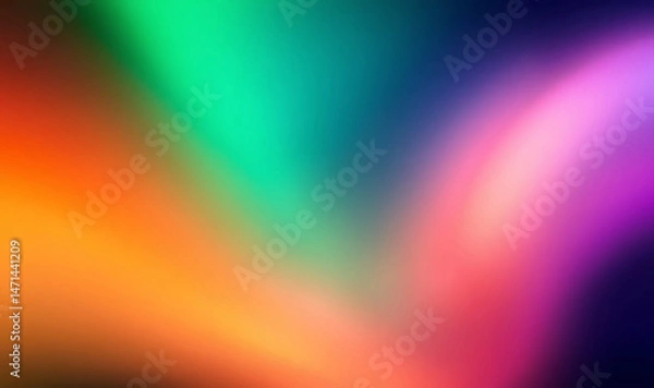 Fototapeta Abstract background with blended colors of orange green teal pink and purple gradients and soft blur effect