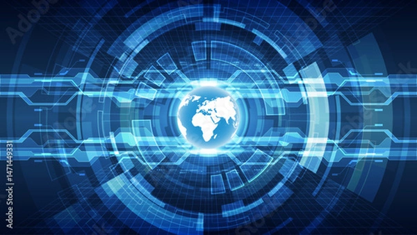Fototapeta abstract global technology concept background, vector illustration eps10 graphic