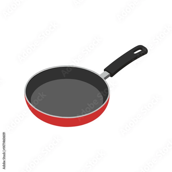 Fototapeta Empty iron frying pan, vector illustration