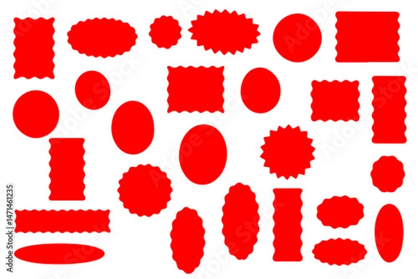 Fototapeta Zig zag wavy shape frames, vector illustration