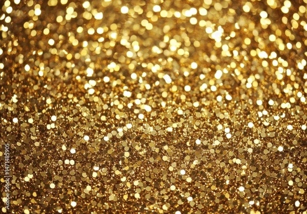 Fototapeta Golden Glitter Texture: Shimmering Background of Sparkling Particles for Festive Designs : Generative AI