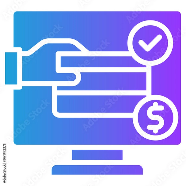 Fototapeta Payment Portal glyph gradient icon