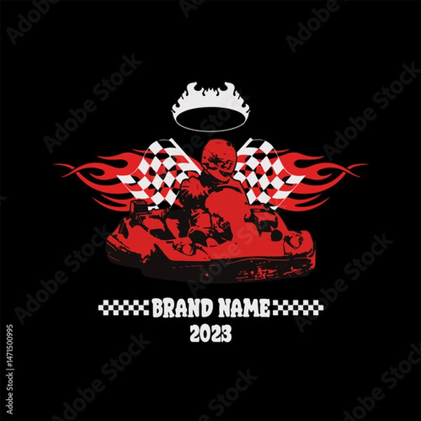 Obraz Futuristic graphic tee design streetwear style editable template