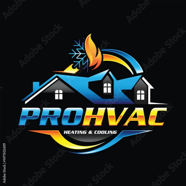 Fototapeta HVAC logo vector template