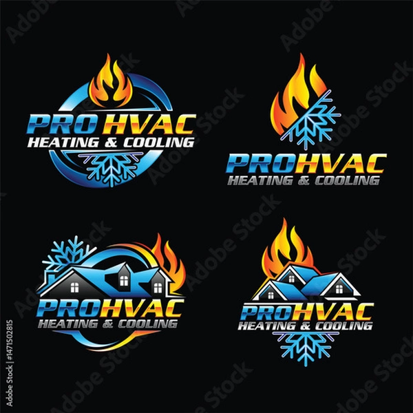 Fototapeta HVAC logo vector template