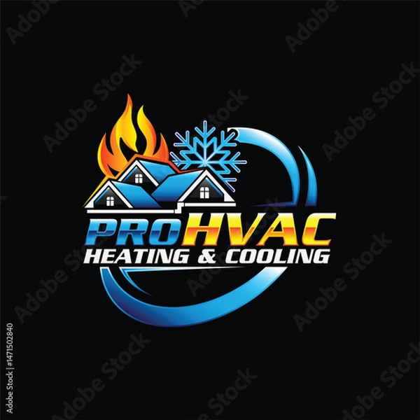 Fototapeta HVAC logo vector template