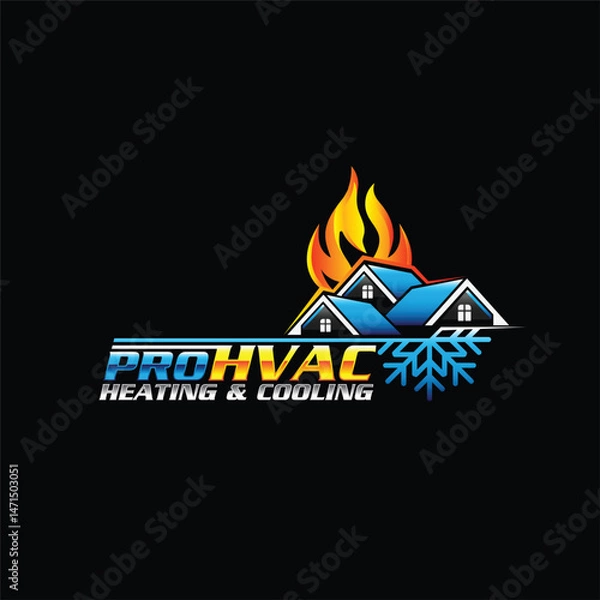 Fototapeta HVAC logo vector template