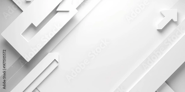 Fototapeta Abstract geometric white and grey arrow background, ideal for tech banner, background, simple