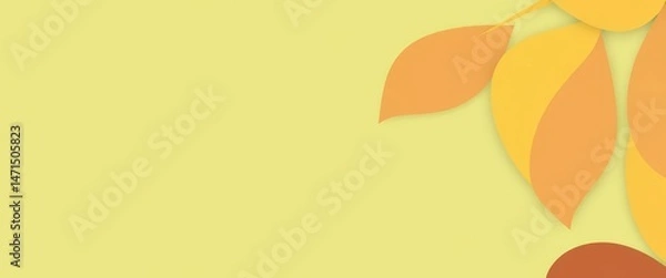 Fototapeta Abstract minimalist vector banner featuring simple geometric shapes forming a stylized fruit, leaf, or plant pattern , organic, minimal
