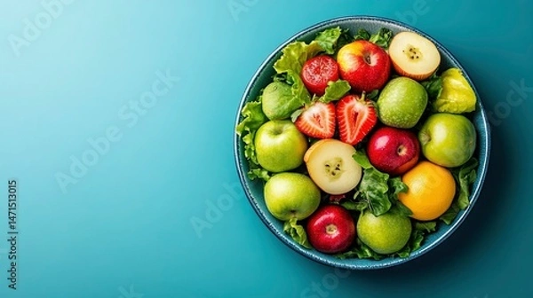 Fototapeta Vibrant Fruit Salad in a Bowl - Healthy Eating Concept