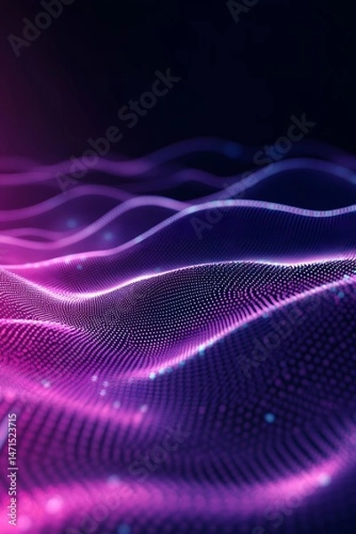 Fototapeta Abstract Purple Wave Particle Background